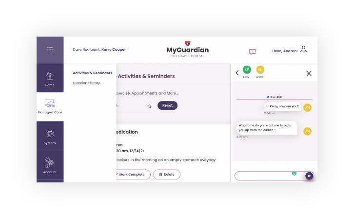 MyGuardian Web Portal and Mobile App